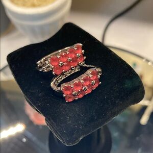 16 Elegant Natural Rubies & 925 Silver  Earrings